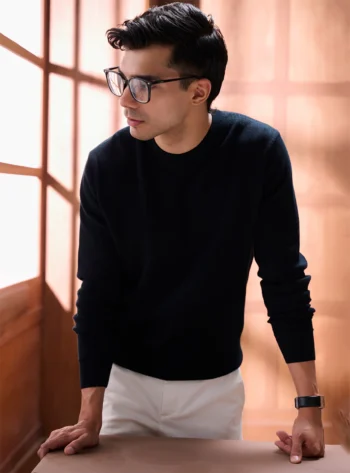 Jet Black Cotton Pullover