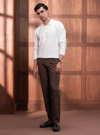 Paco Brown Wool Blend Trousers