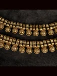Flower on half gold bead design gold plated anklets